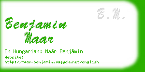 benjamin maar business card